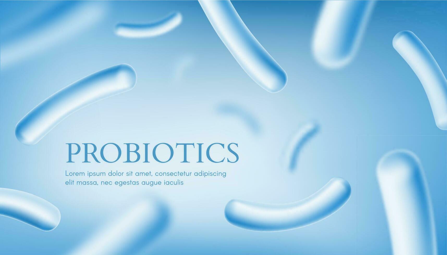 Probiotics culture, intestinal microbiota banner vector