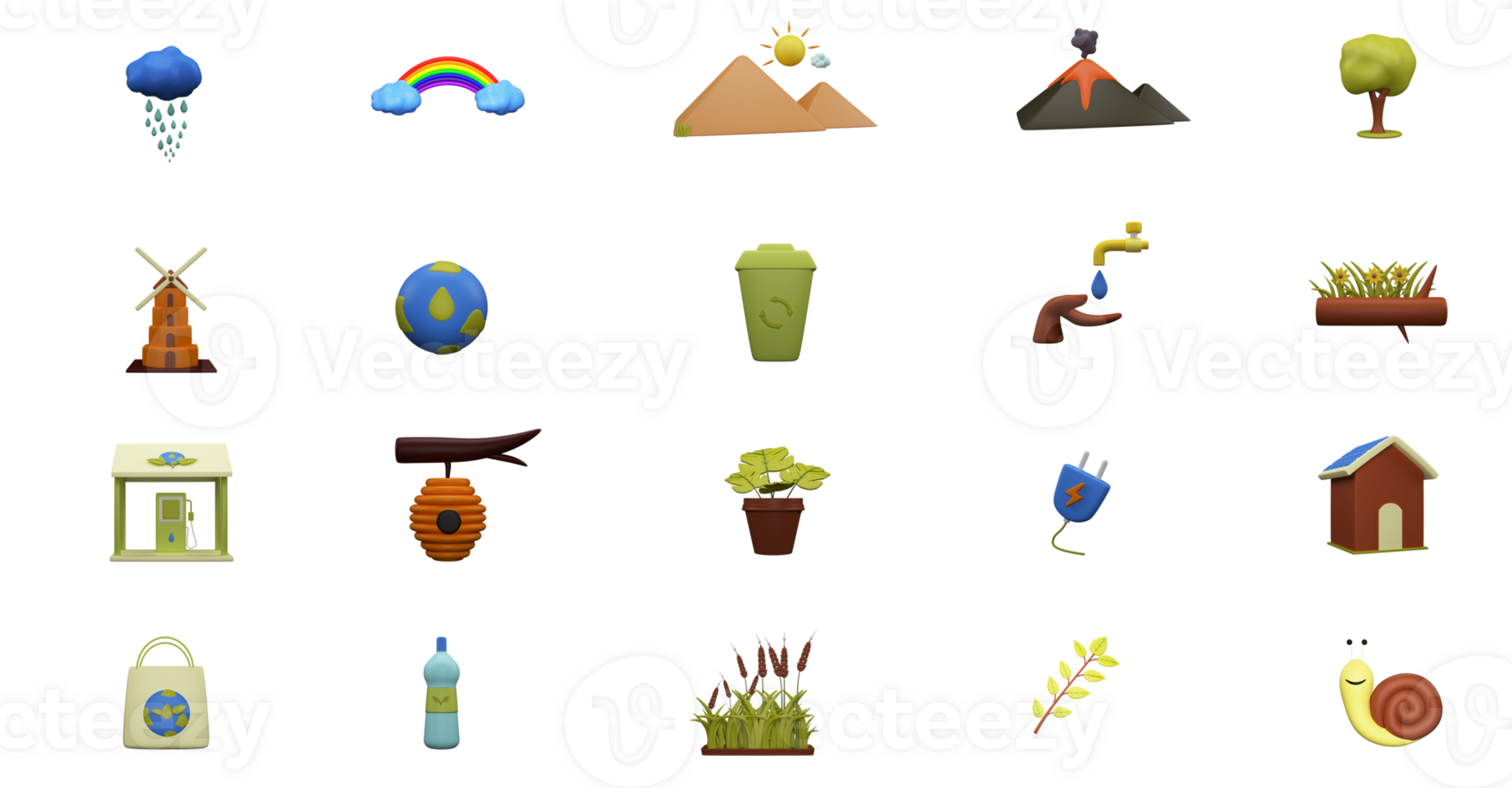 3D Rendering of Natural Element Set. png