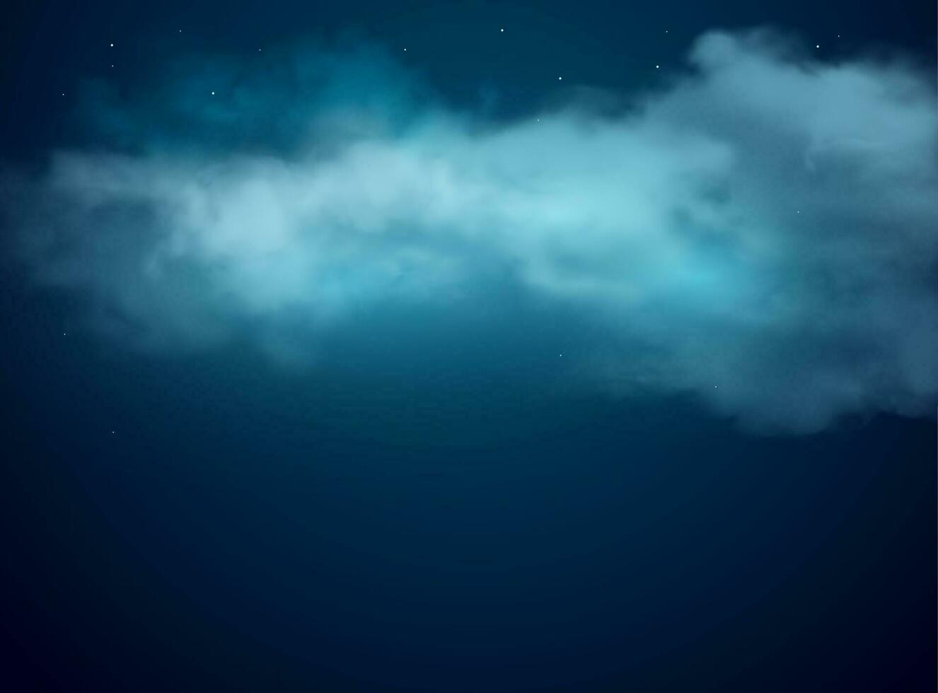 Night sky background with realistic stars, clouds vector