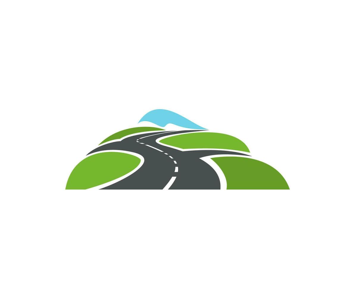Speed highway, roads intersection vector icon