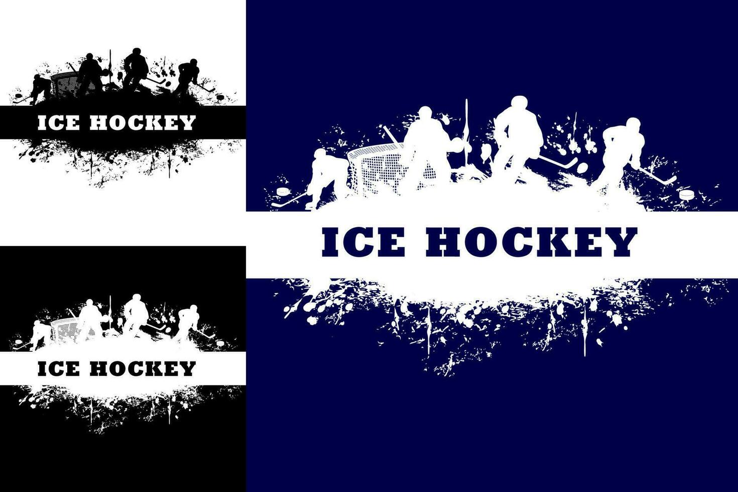 hielo hockey deporte grunge póster con hockey jugadores vector