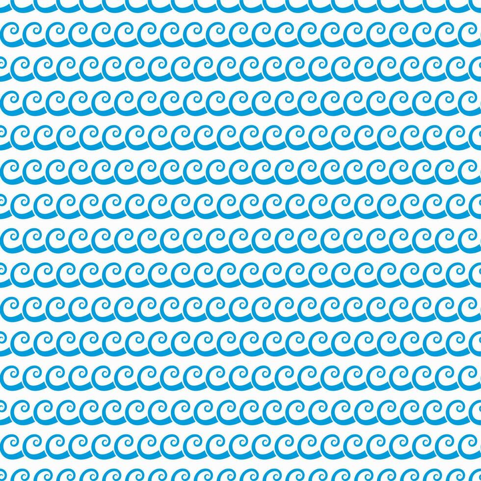 Ocean water blue waves lines seamless pattern vector