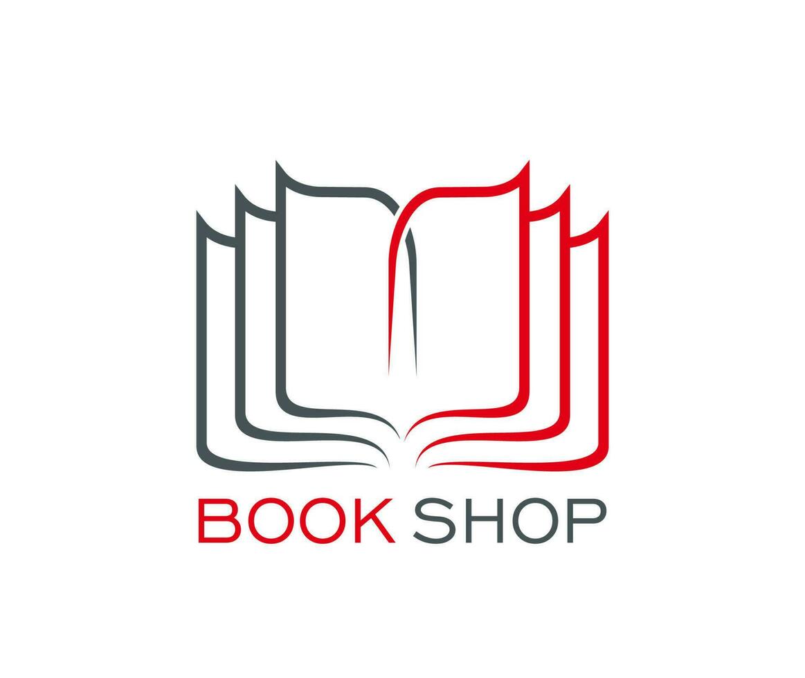 Book shop, library, store dictionary icon vector