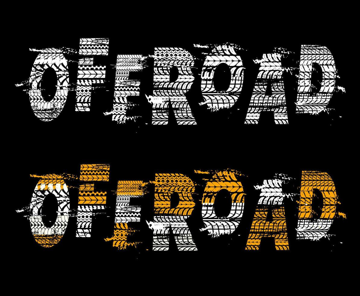 Car off road typography with tires trails vector