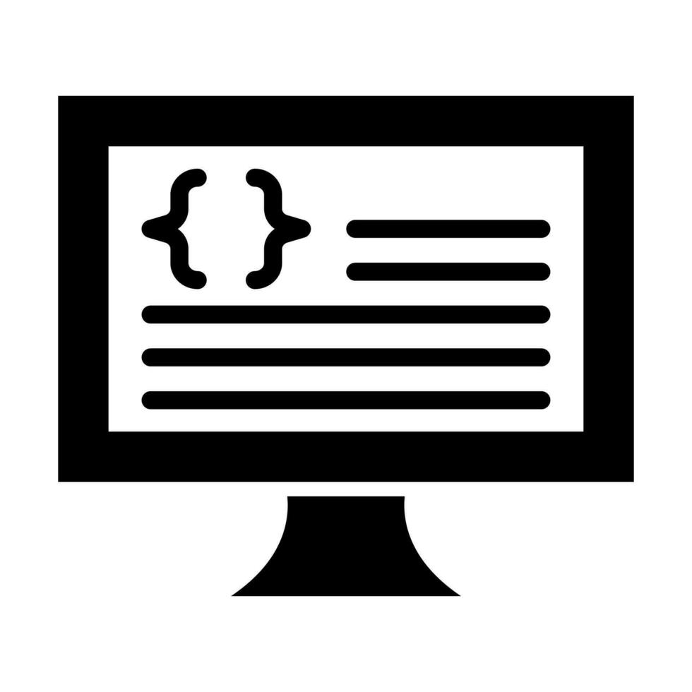Web Coding Glyph Icon Design vector