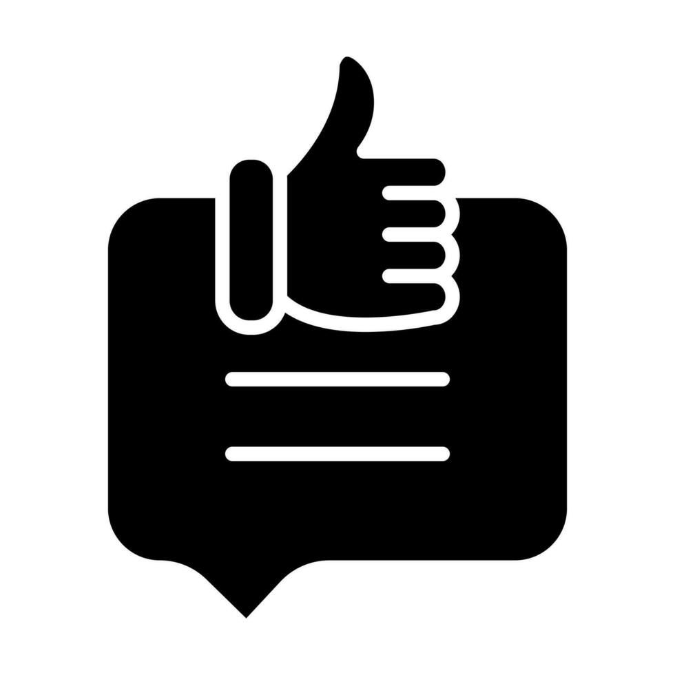Positive Review Glyph Icon Design vector