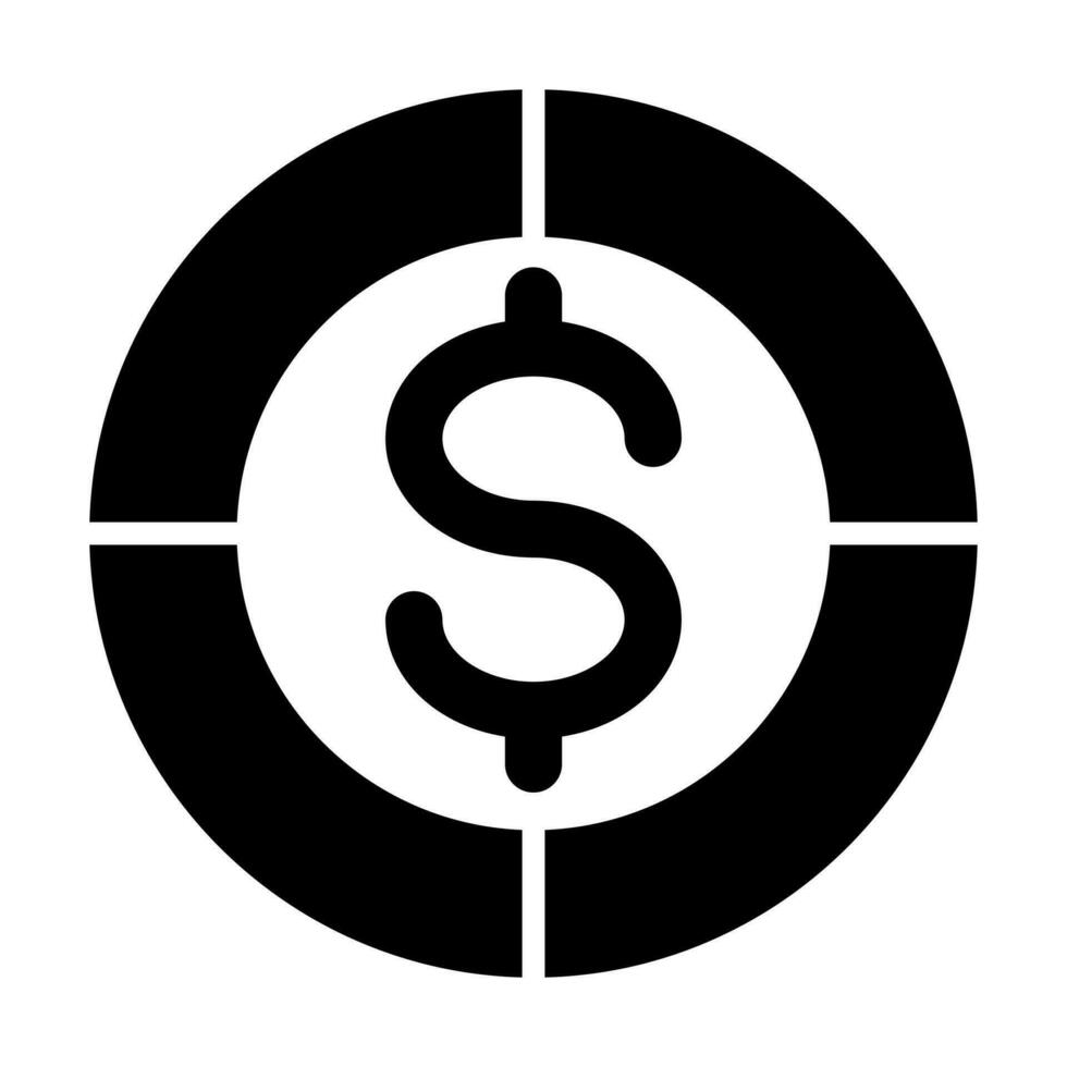 Poker Chip Glyph Icon Design vector