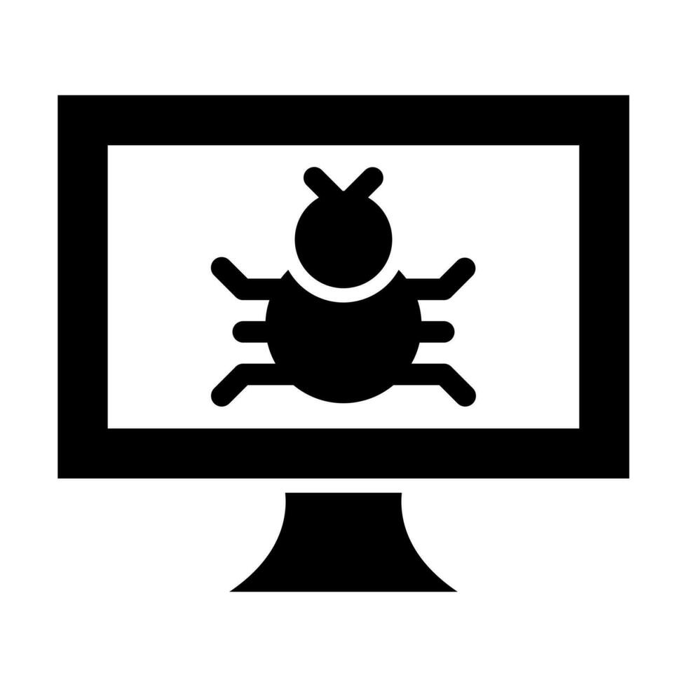 malware glifo icono diseño vector