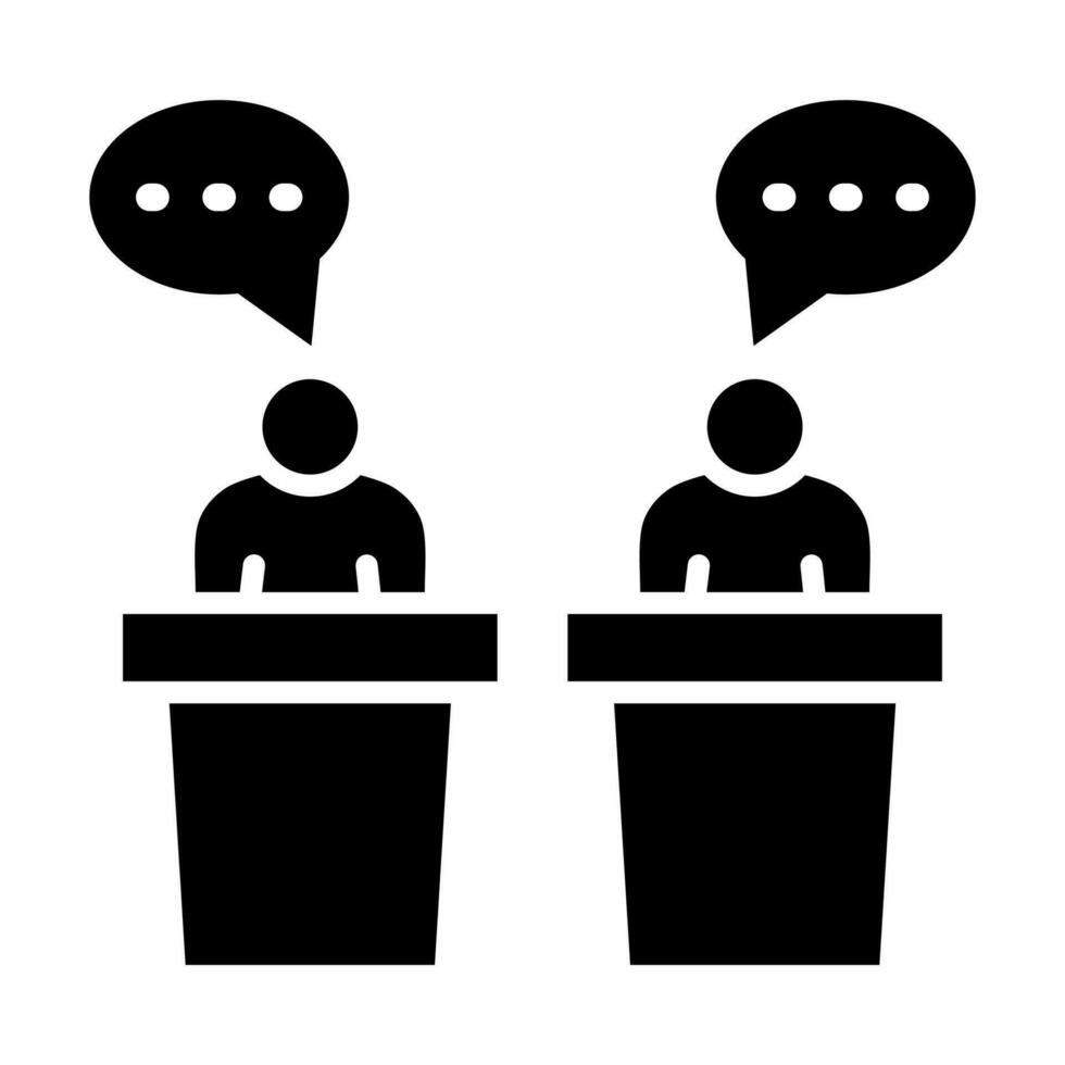 Debate Glyph Icon Design vector