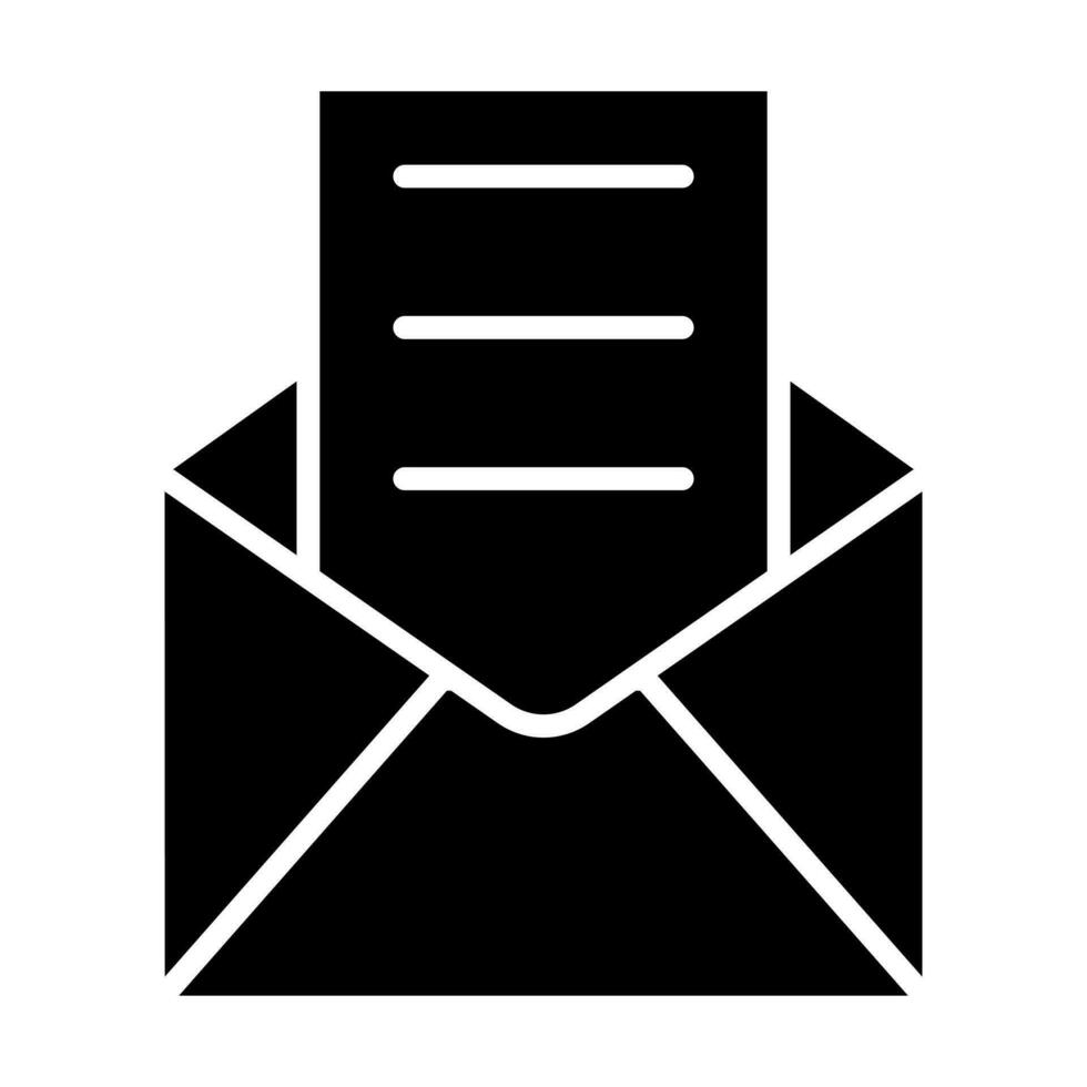 Open Email Glyph Icon Design vector