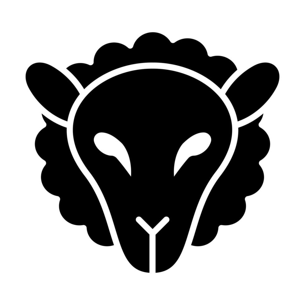 Sheep Glyph Icon Design vector