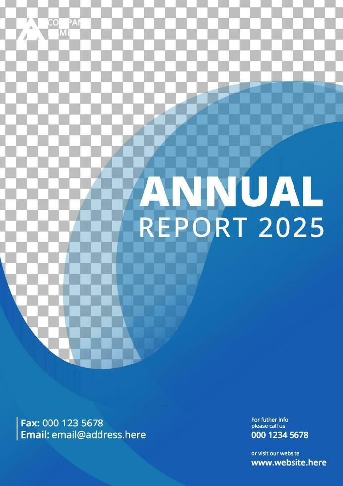 Professional gradation blue annual report vector