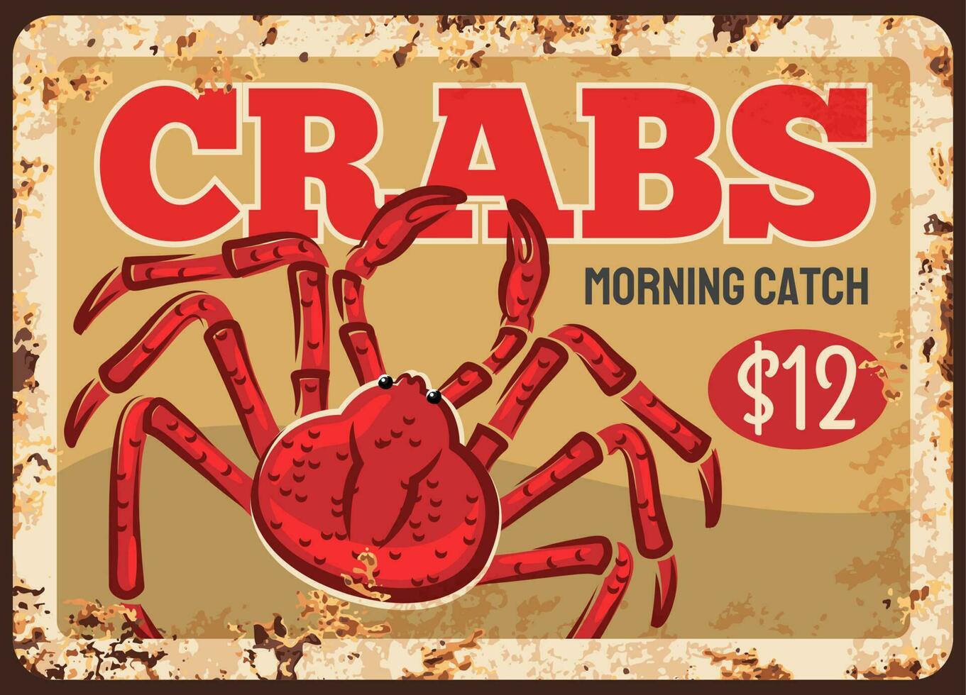 Crabs meat, seafood fresh catch vector banner