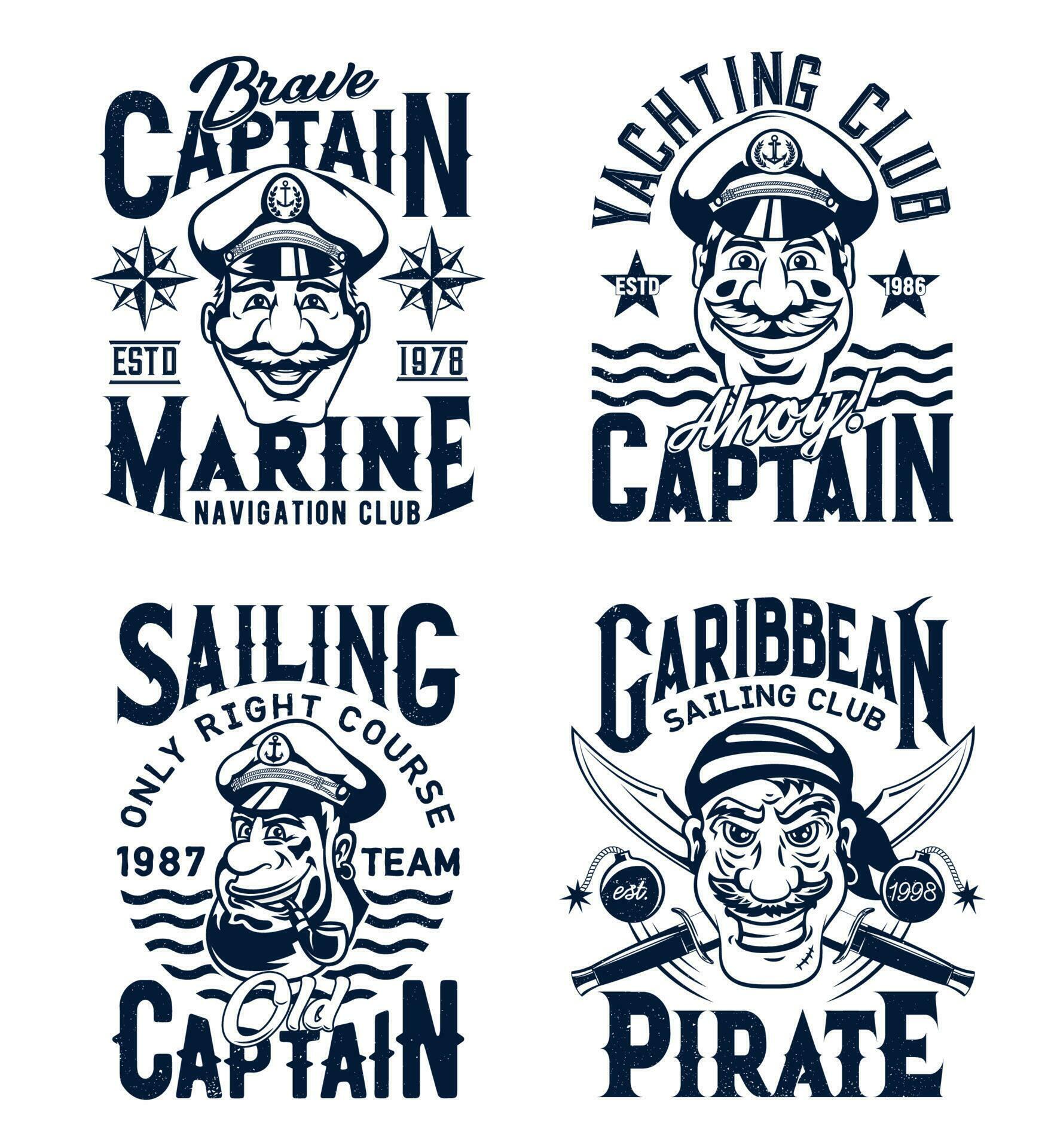 Yachting and marine sailing club tshirt template 23838500 Vector Art