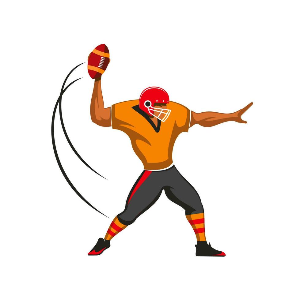 Quarterback player, american football sport game vector