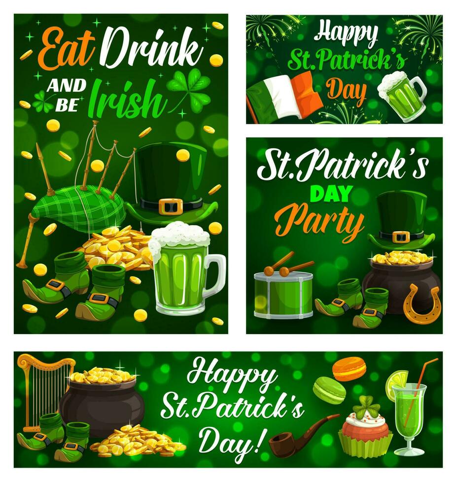 St Patrick day quotes, Irish shamrock clover vector