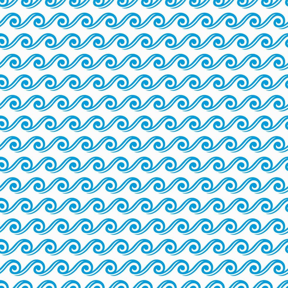 Sea and ocean wave curve lines seamless pattern vector