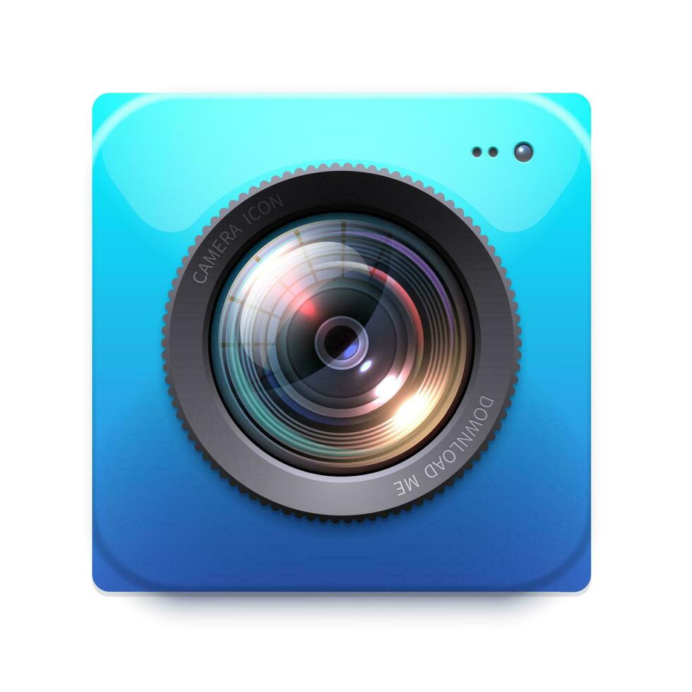 Photo or video camera icon, isolated vector emblem