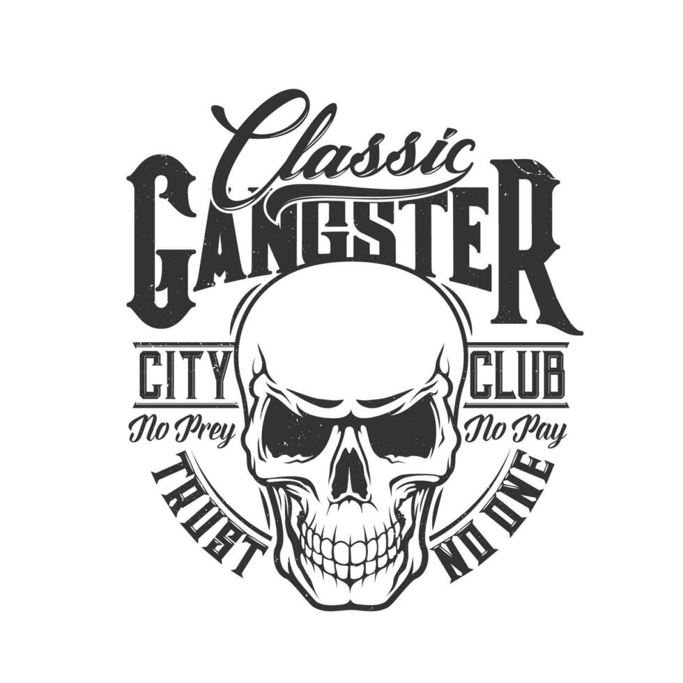 camiseta estampada calavera vector mascota para club de la ciudad