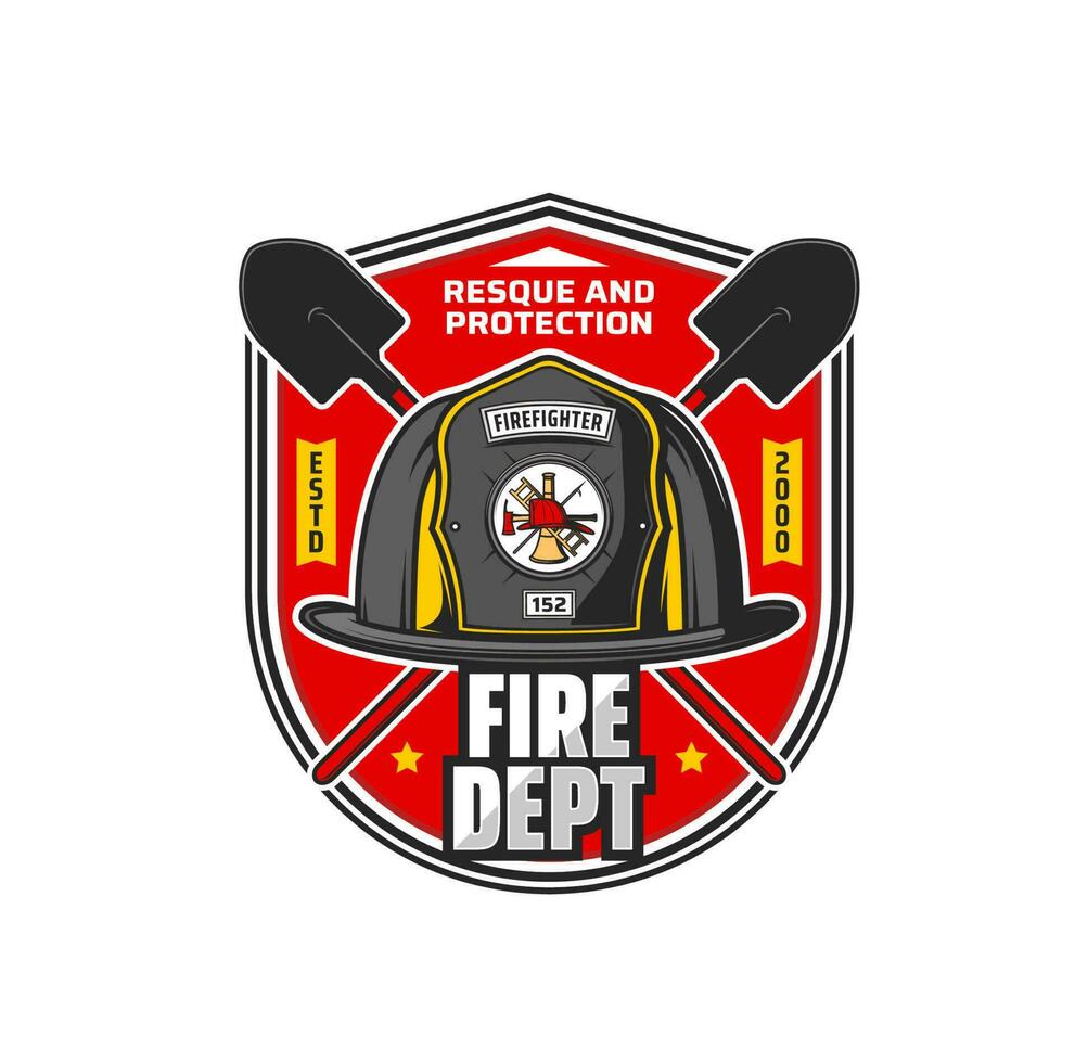 Firefighting department tea or brigade retro icon vector