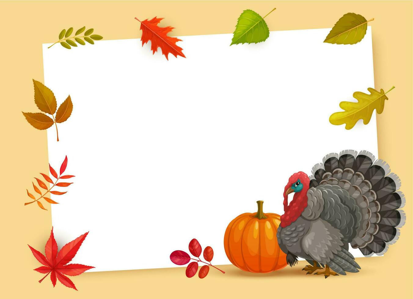 Frame with Thanks Giving day cartoon vector border