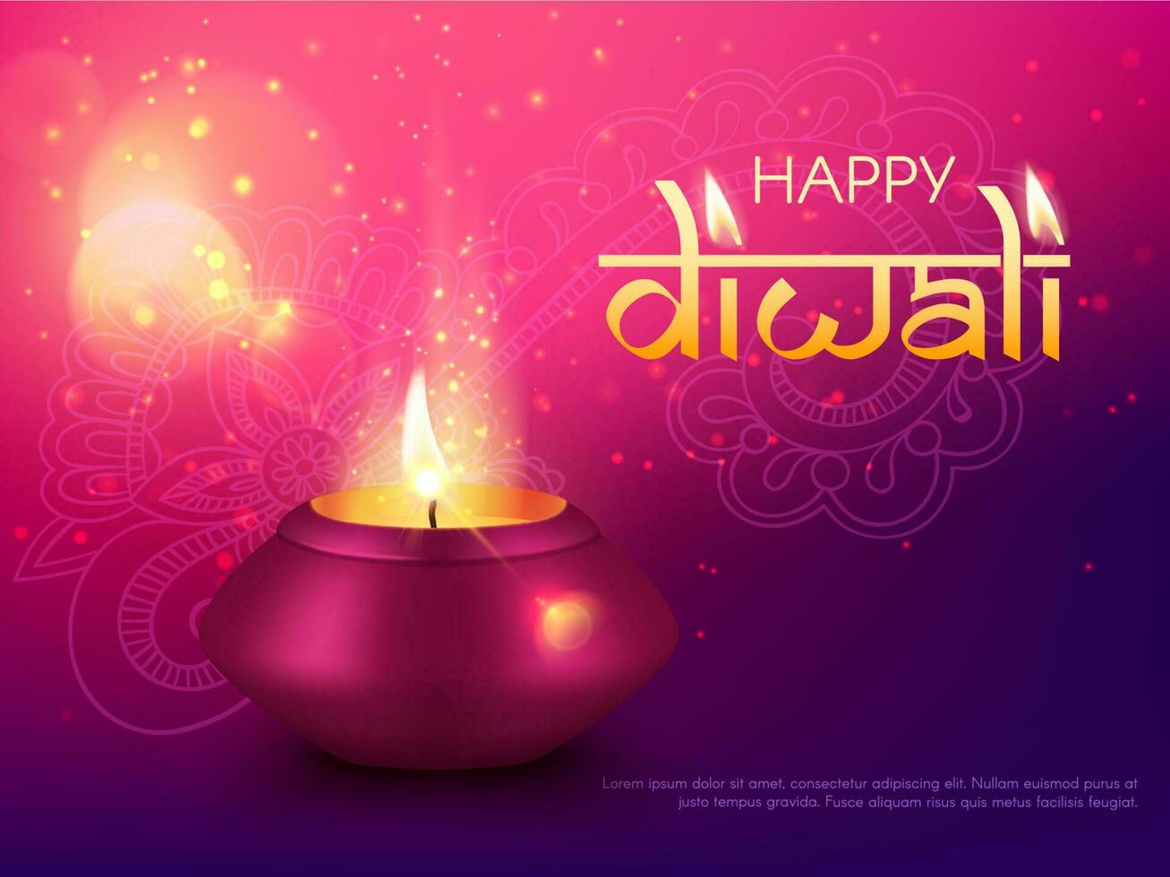 Diwali Deepavali Indian happy holiday, India Hindu vector