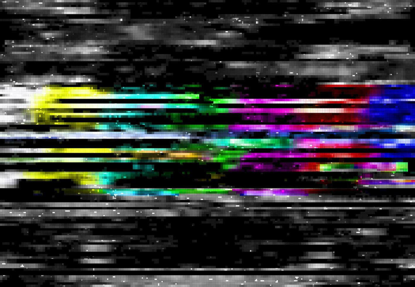 Glitch digital color distortion, line, pixel noise vector