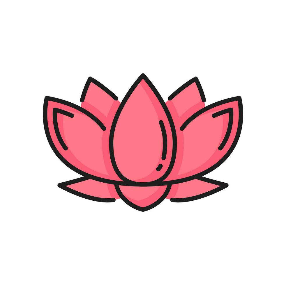 jainismo símbolo, lirio de agua mano dibujado loto flor vector