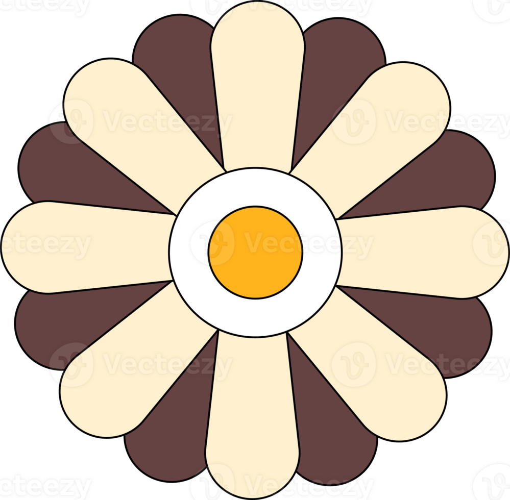 Groovy flower for design decoration. 23838884 PNG