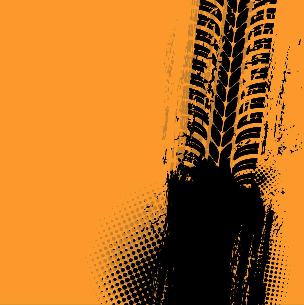 Offroad grunge vector tyre prints with black spot