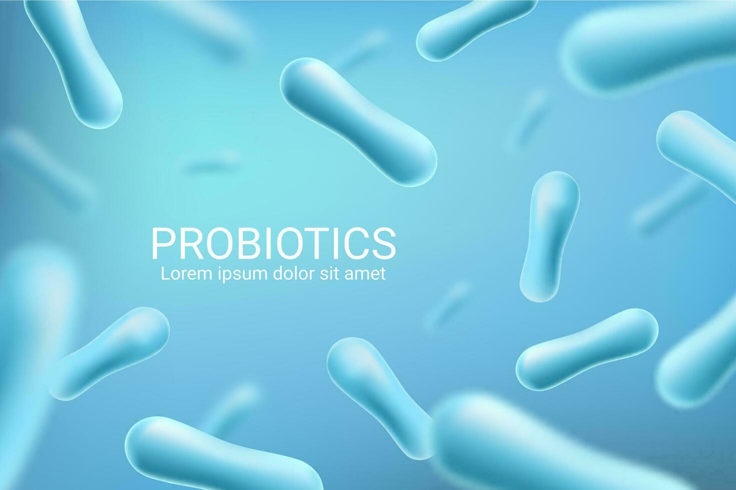 Probiotic bacteria, lactobacillus 3d background vector