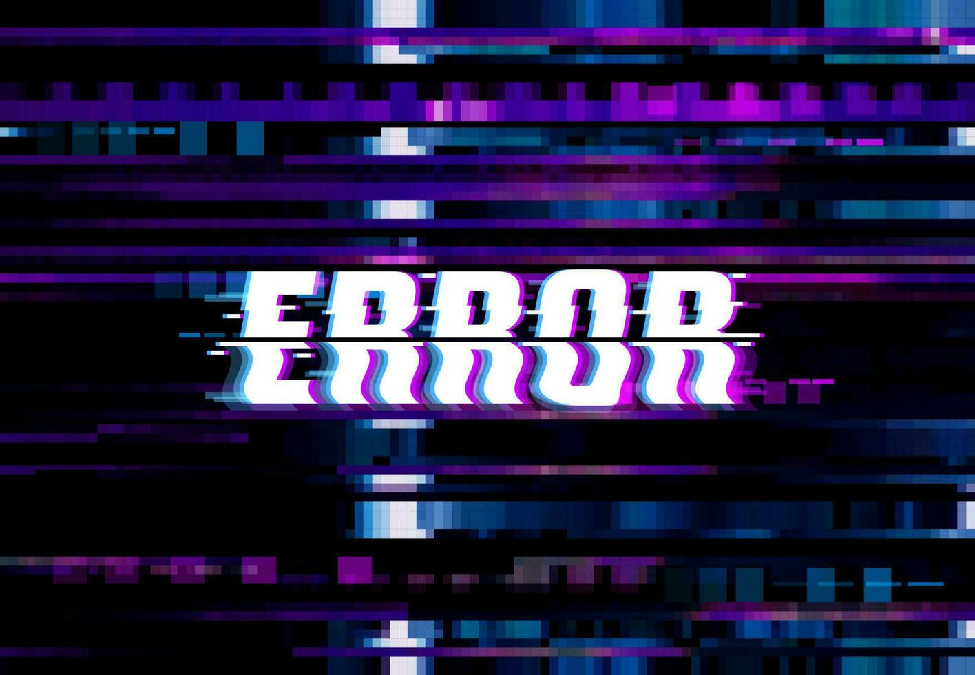 Error page with glitch effect, vector background