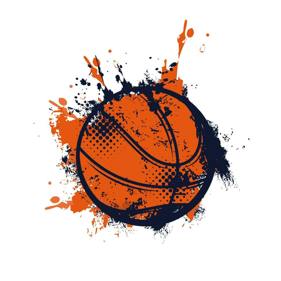 baloncesto pelota con grunge lugares vector icono