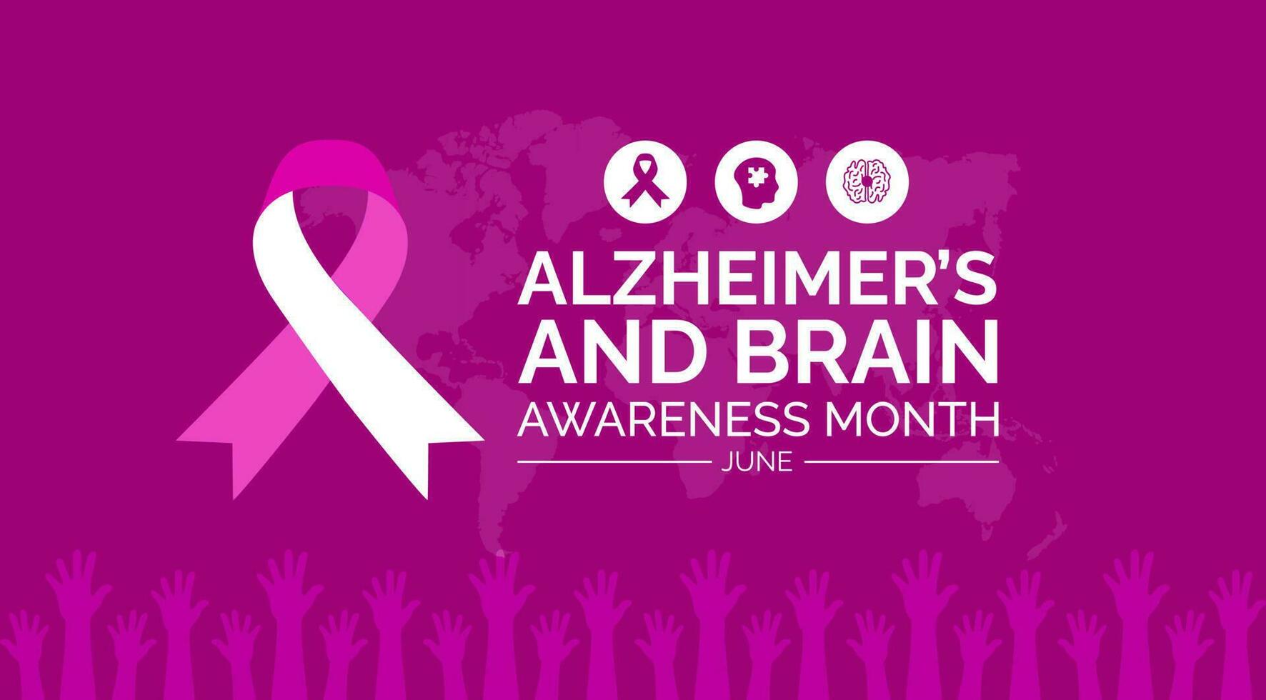 Alzheimers and Brain Awareness Month background or banner design template celebrated in june. vector illustration.