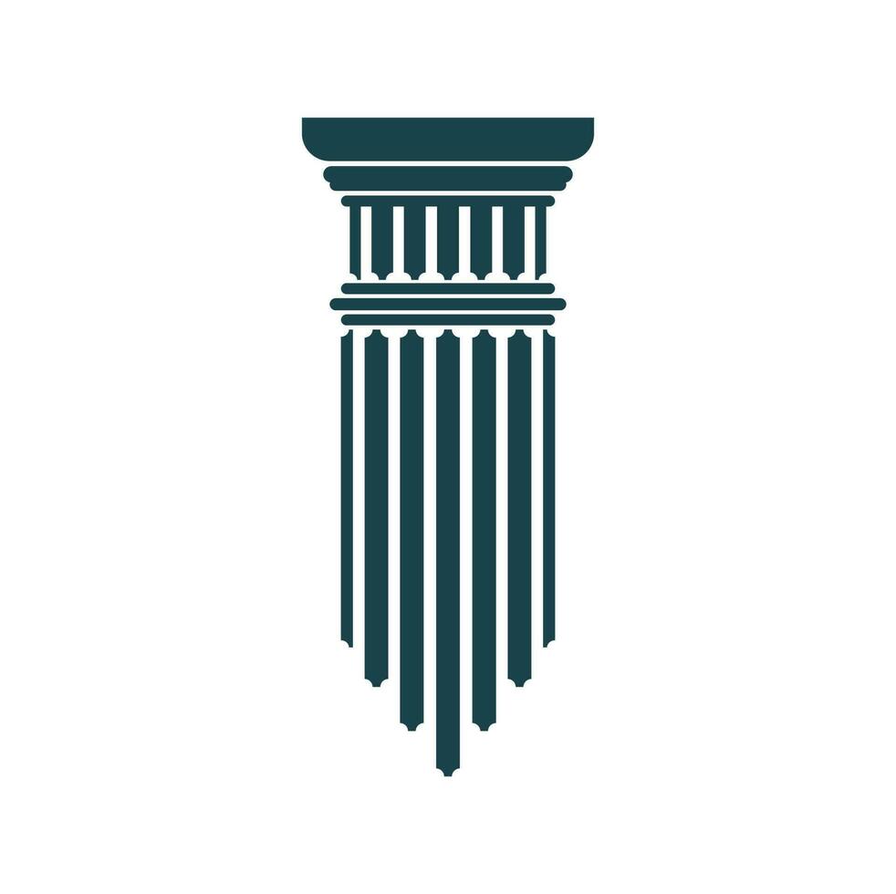 Ancient greek column and roman pillar symbol vector