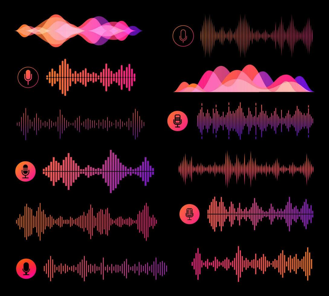 Voice recognition soundwaves of ai technologies vector