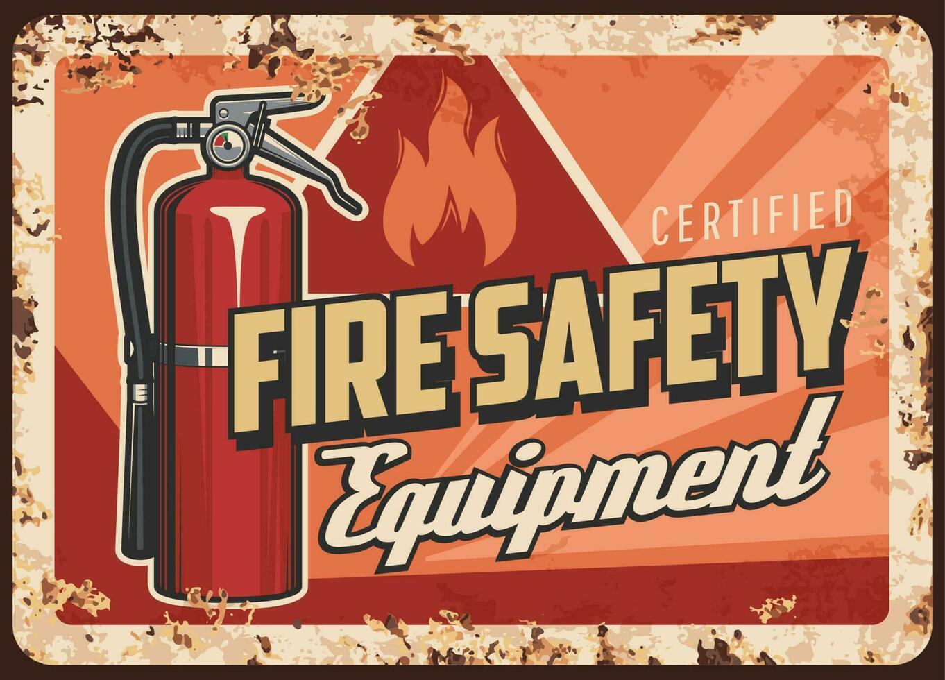 Fire safety equipment and devices vector banner