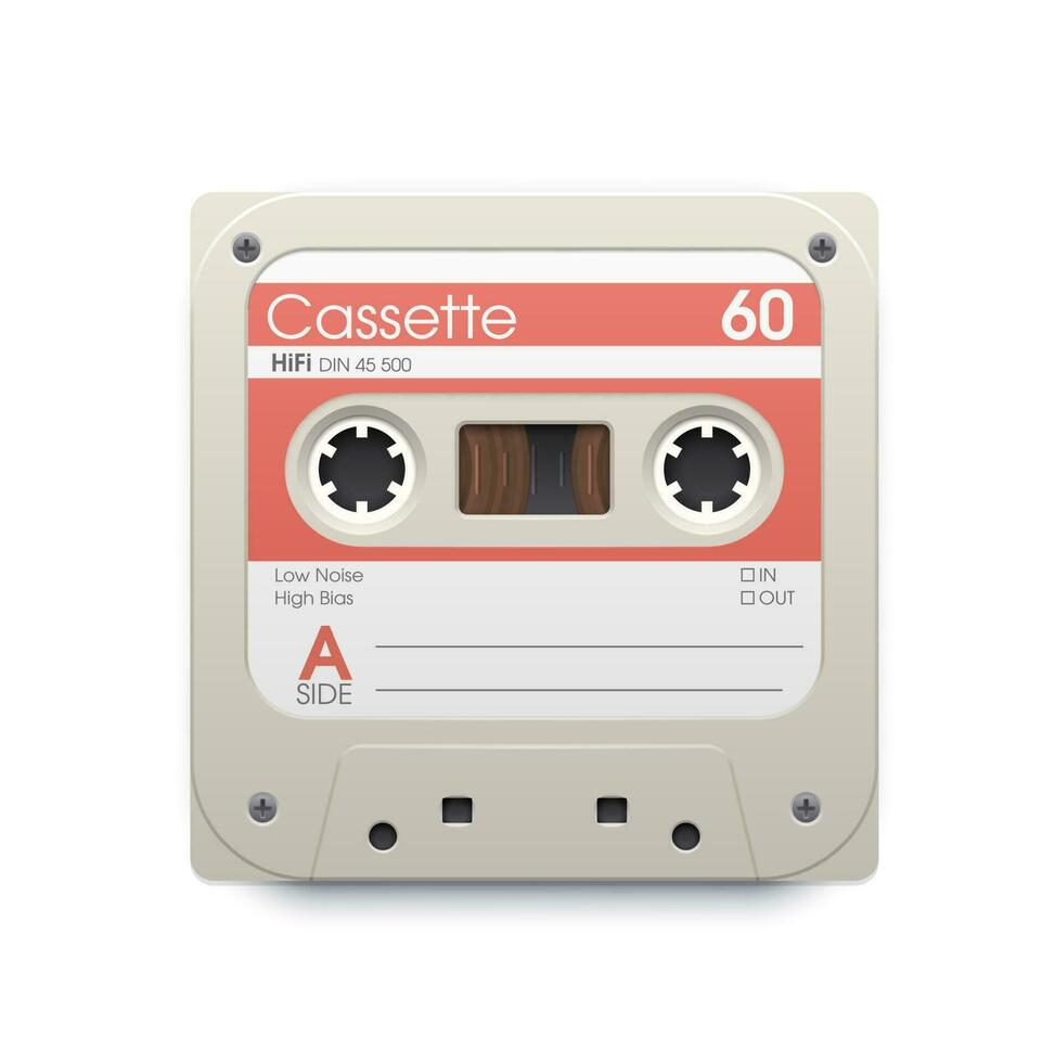 Music cassette web interface vector icon