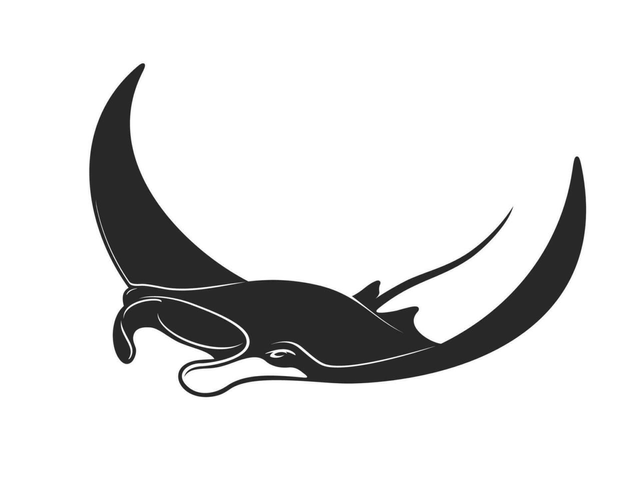 Manta underwater animal, giant devil ray vector