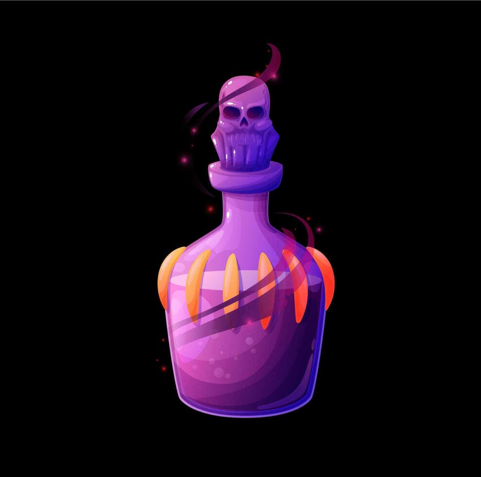 Potion bottle with death elixir vector magic flask