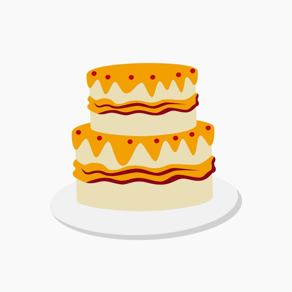 two layered cake clip art vector illustration for design decorations. food and beverage theme illustration.