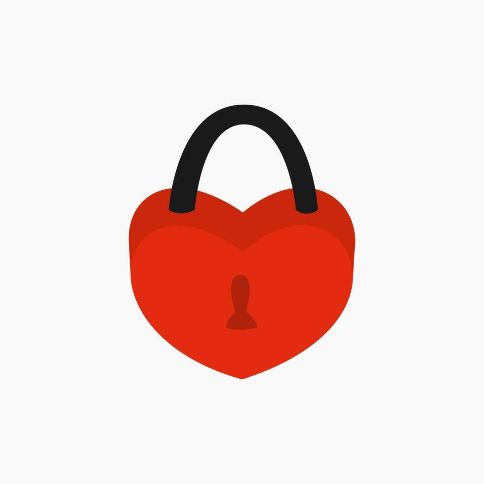 heart shaped padlock clip art vector illustration for design decorations. security tools theme illustration.