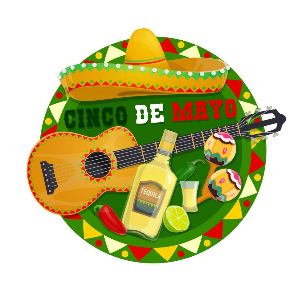 cinco Delaware mayonesa redondo vector icono, mexicano símbolos