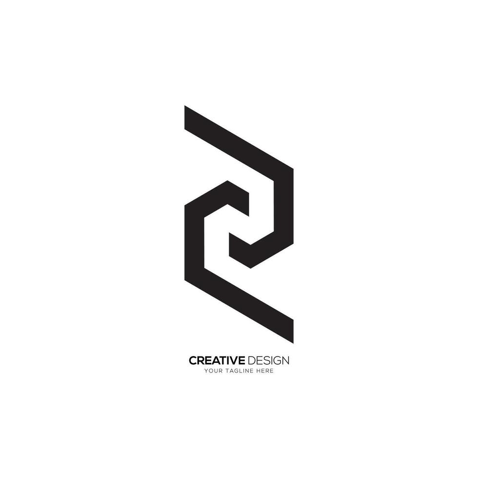 Letter Z modern negative space unique logo. Z logo. CD logo. 2 logo vector