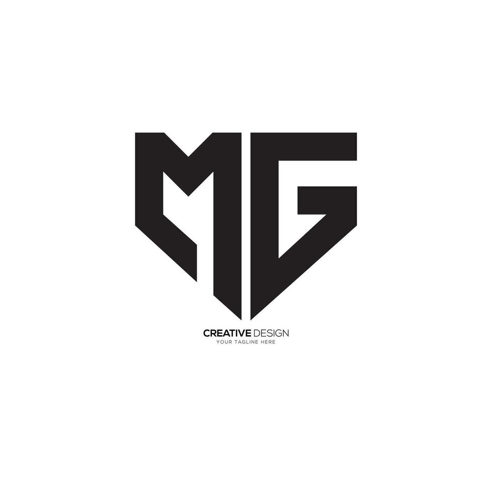 Letter MG with security shield protection business modern unique logo. MG logo. GM logo vector