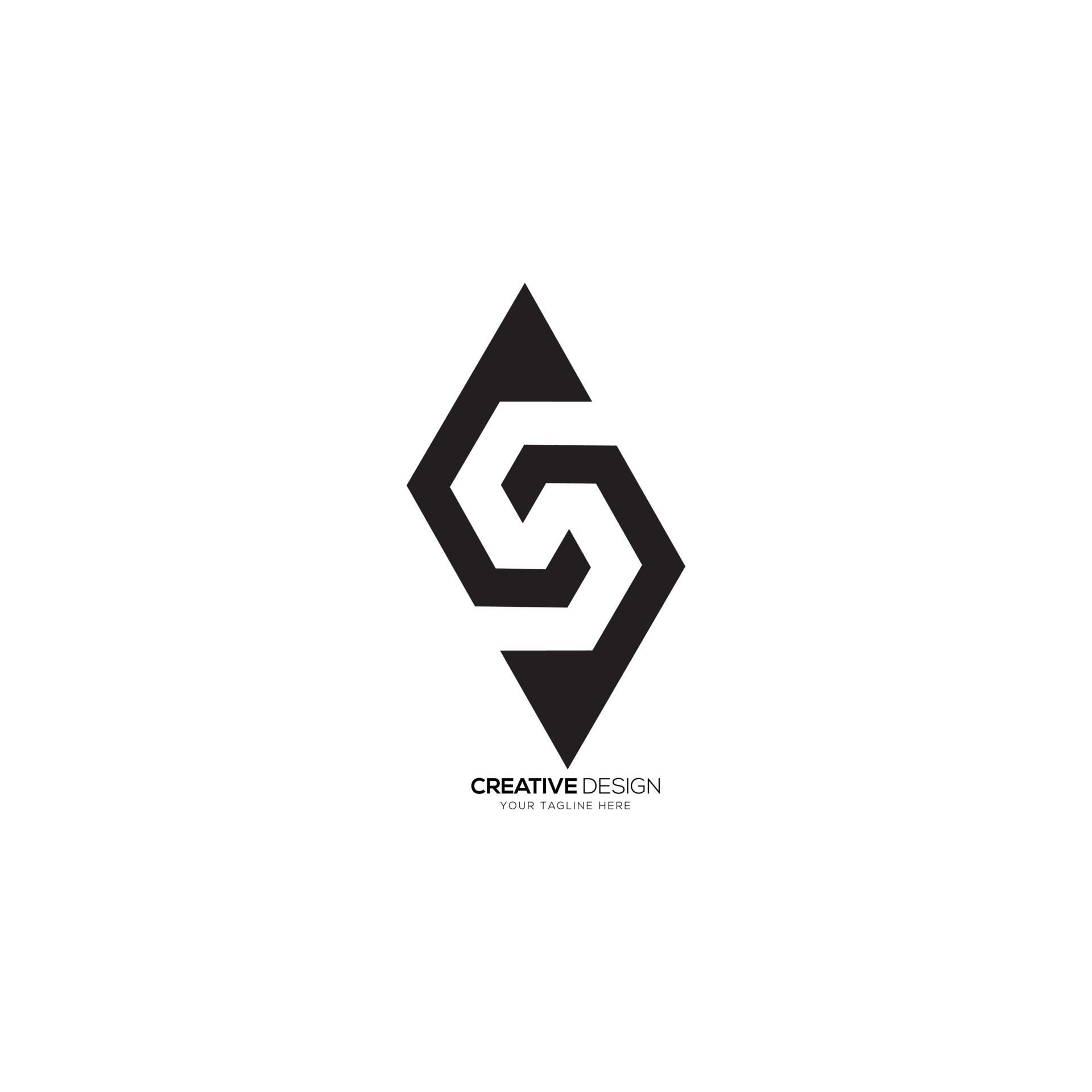Letter S modern unique shape logo. S negative space monogram logo. S