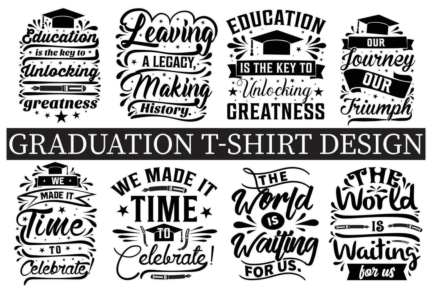 Graduation Tshirt design bundle Kindergarten graduate shirt bundle Graduation Gift Kindergarten vector