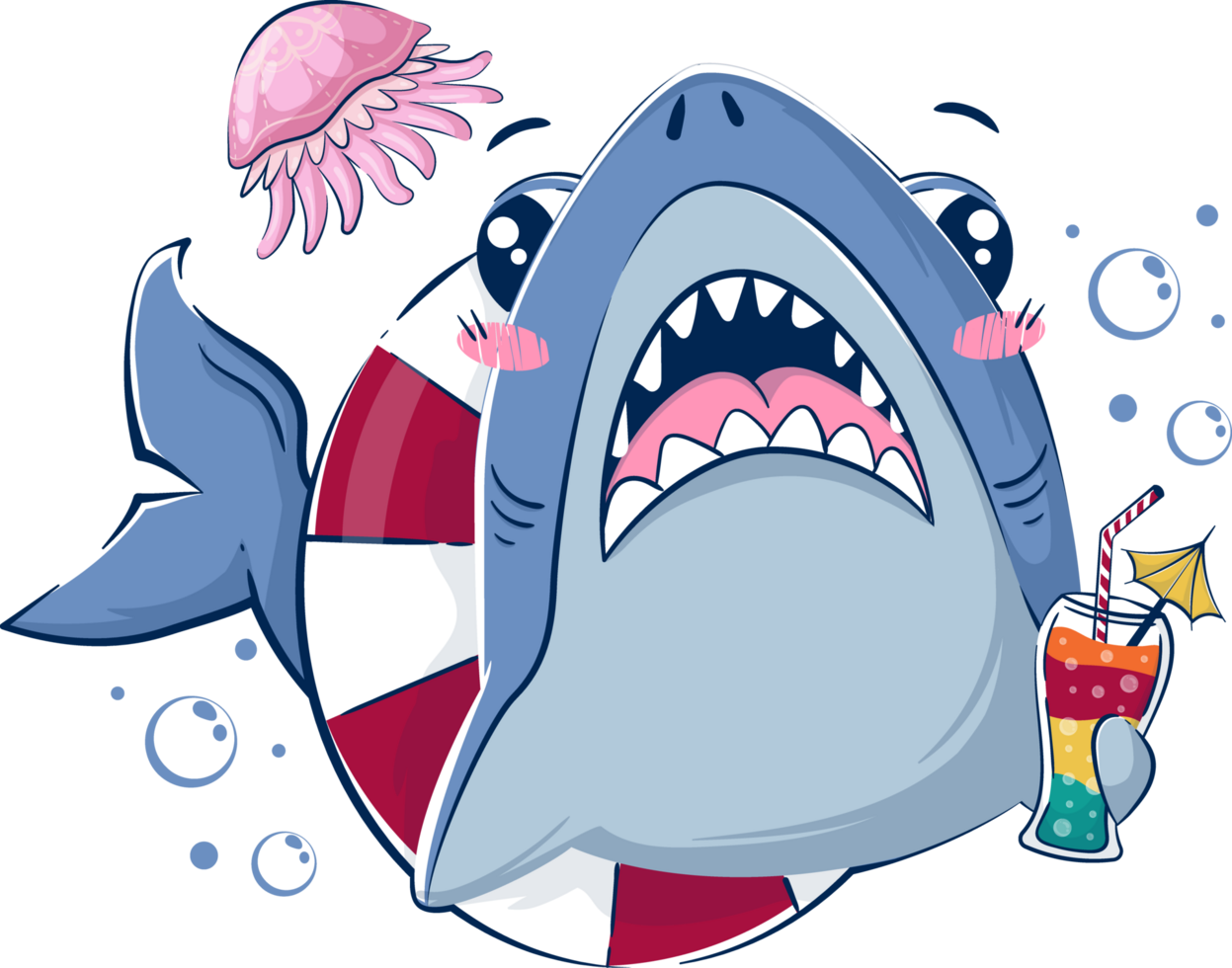 cute shark quotes design png