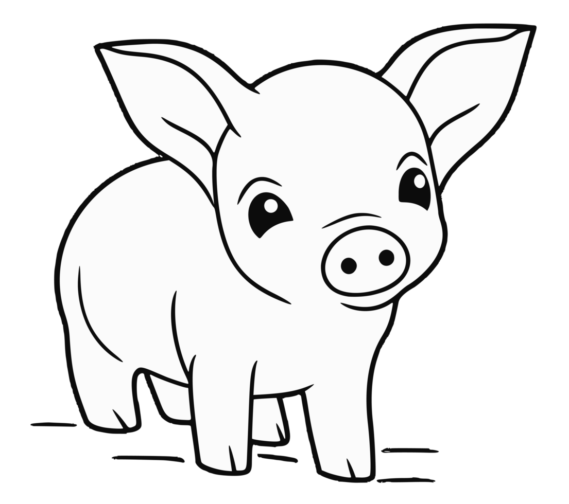 Baby Animal Coloring black and white coloring page for kids 23840088 PNG
