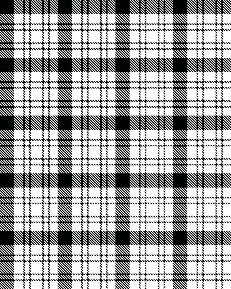 Seamless Pattern of Black and White Tartan Plaid- Scottish check plaid for flannel shirt, blanket, and scarf- Vector Illustration